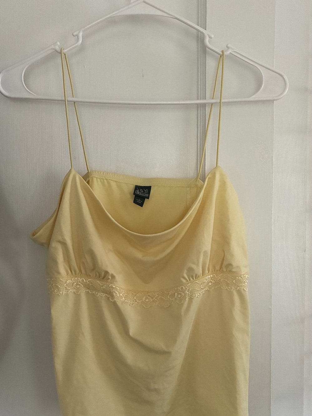 wild fable Pale Yellow Lace-Trim Slip Cami